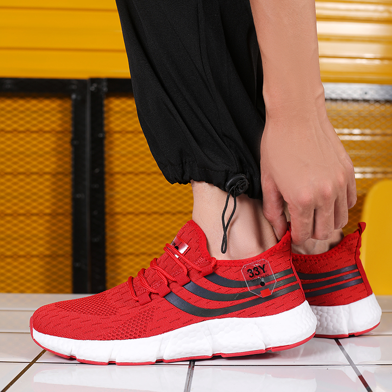 Dropshipping NEW 3 Stripes High Quality Men Shoes Popcorn Sole Fly Weave Sneakers Breathable Running Tennis Shoes Walking Women