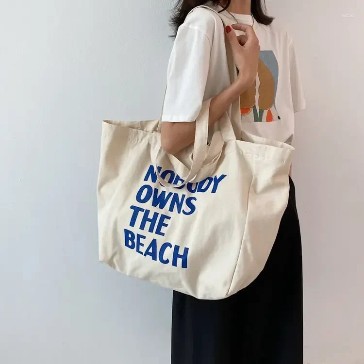 Shopping Bags Large Canvas Bag Women Shoulder Handbag Female Letters Reusable Ladies Grocery Designer Tote Eco Friendly Bolsas