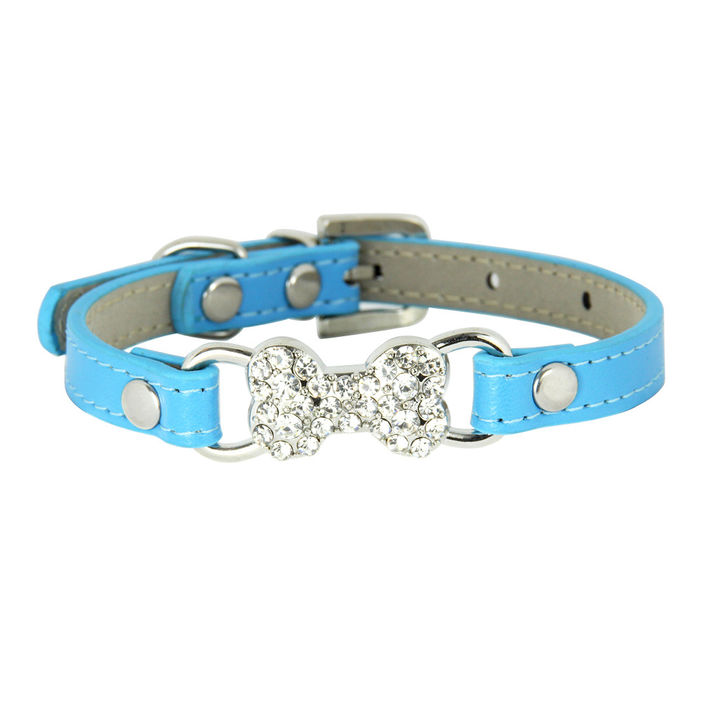 halloween pet Premium Quality PU Leather Pet Leashes adorned with Sparkling Crystal Diamond Details