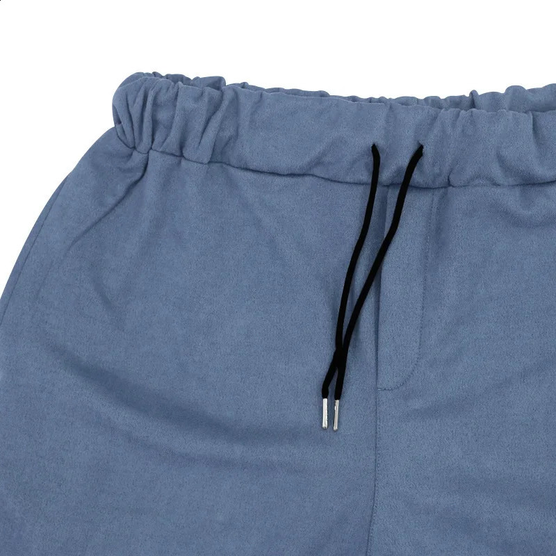 Mens jacket cargo pants set with pocket buttons spring and autumn blue track suit highquality solid color mens fashion 2piece 240903