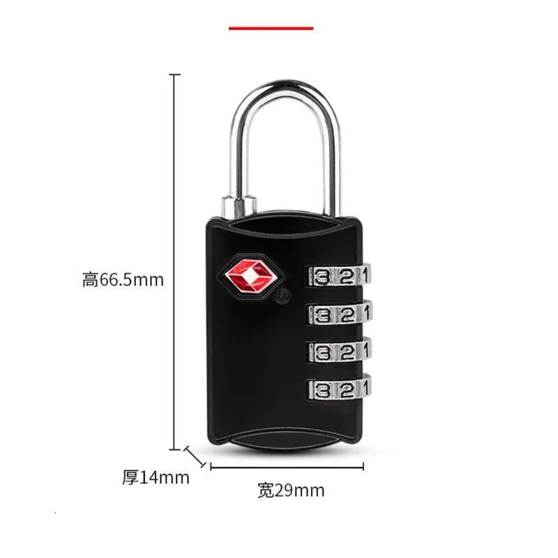 Travel Tsa309 Tsa Wholesale Goods Padlock Customs Multi-Purpose Four-Digit Code Lock Black 309
