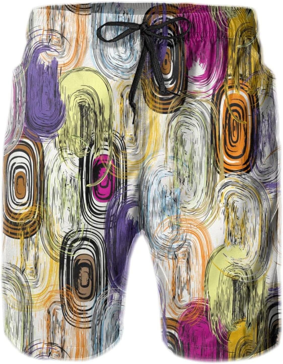 Mens Shorts 3D Printed Pattern Interesting Abstract Print Swim Trunks Quick Dry Stylish Beach Board Swimwear