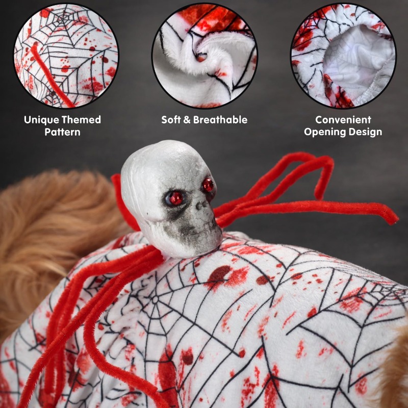 2026 New Dog Skeleton Costumes Funny Halloween Puppy Dress For Small Dogs Cats S Free Shipping H260129