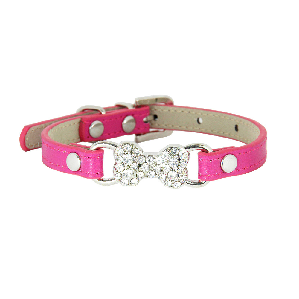 halloween Pet supplies Cute cat leash Crystal Diamond accessory pet collar Trendy PU Cat leash dog collar in stock