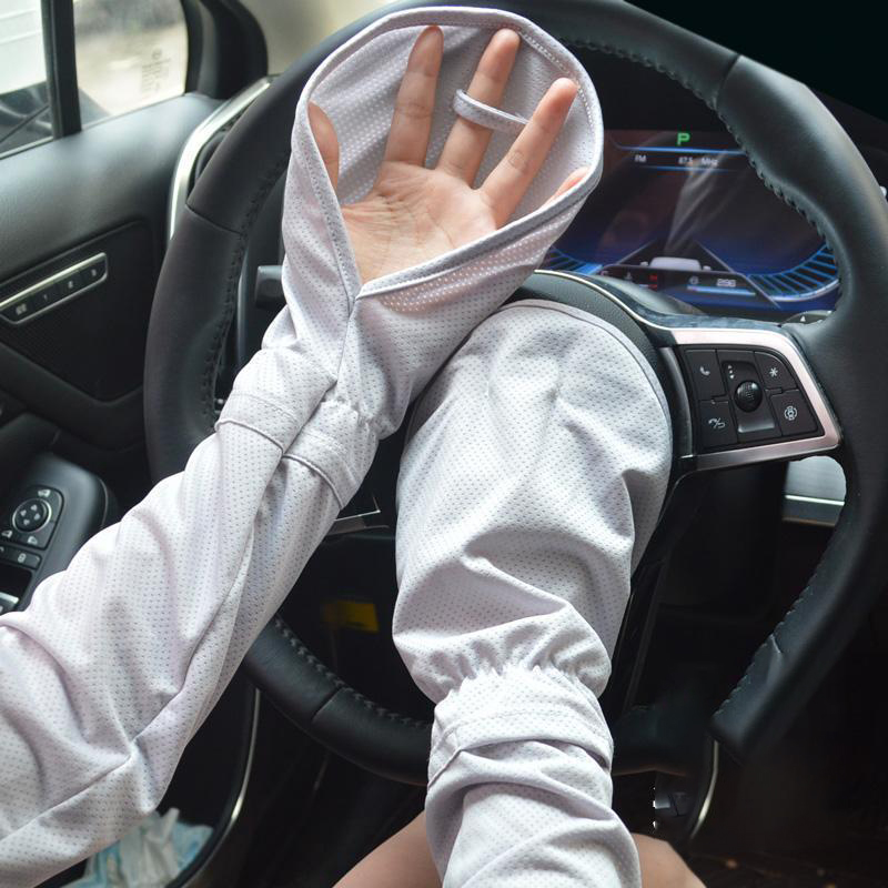 Summer Sunscreen Sleeves UV Wrap Finger Sleeves Ice Silk Sunscreen Riding Driving Loose Horseshoe Sleeves