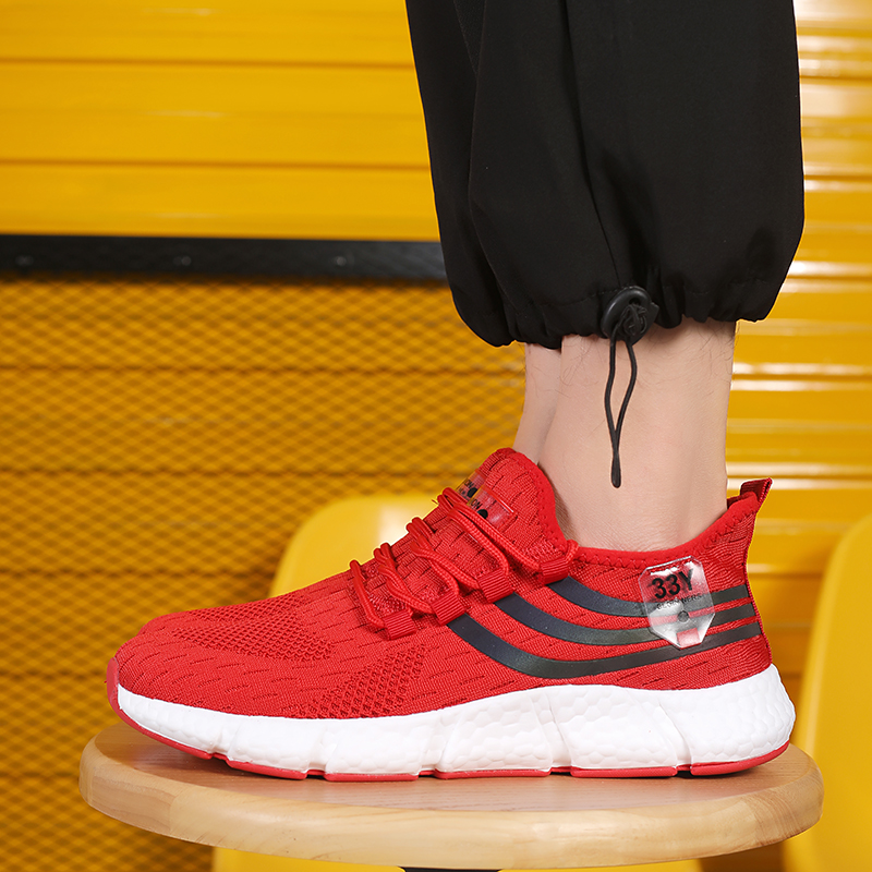 Dropshipping NEW 3 Stripes High Quality Men Shoes Popcorn Sole Fly Weave Sneakers Breathable Running Tennis Shoes Walking Women