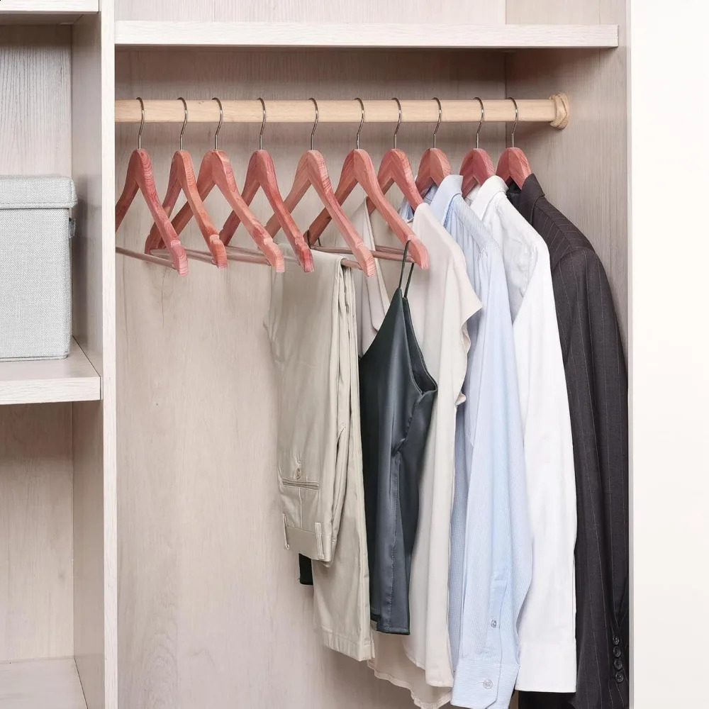American Red Cedar Hangers 30 Pack Smooth Finish Wood Coat for Suit Shirt Aromatic Clothes 240904