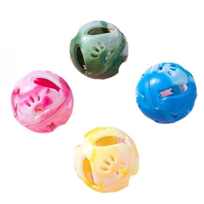 Halloween Pet toy ball wholesale, foreign trade, cat colored plastic, double color ball, bell ball, dog toy supplies