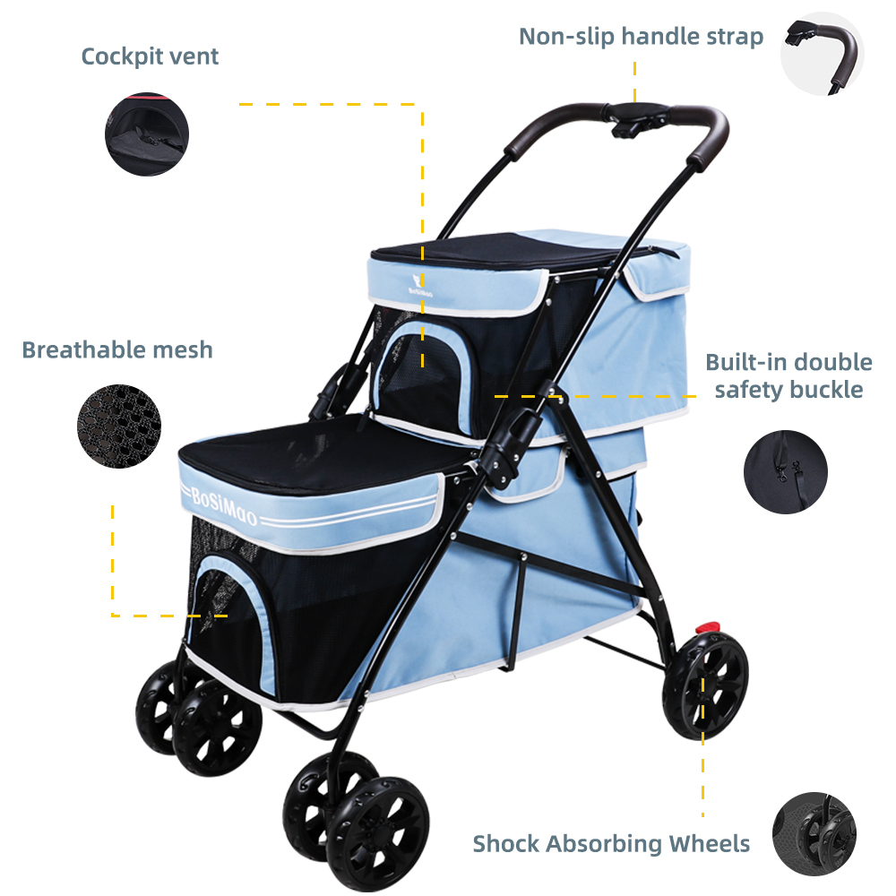 Wholesale Best Price luxury Pet Foldable Pet Travel Stroller for dog and cat