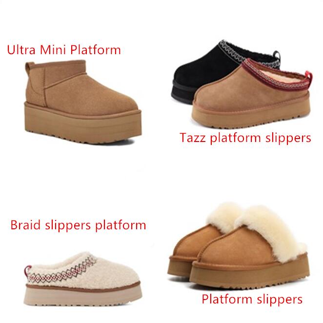 Women's Classic Ultra Mini Snow Boots with Platform Cozy Sheepskin Lined Slippers for Winter boots Beautiful Gift
