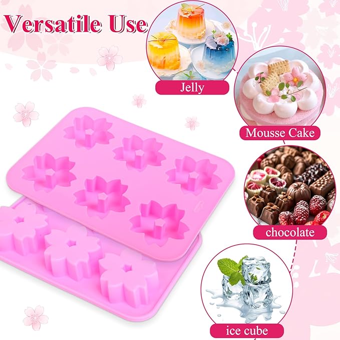Silicone Flower Cake Mold - 6 Cavity Design for Fondant, Chocolate & Candy Decoration