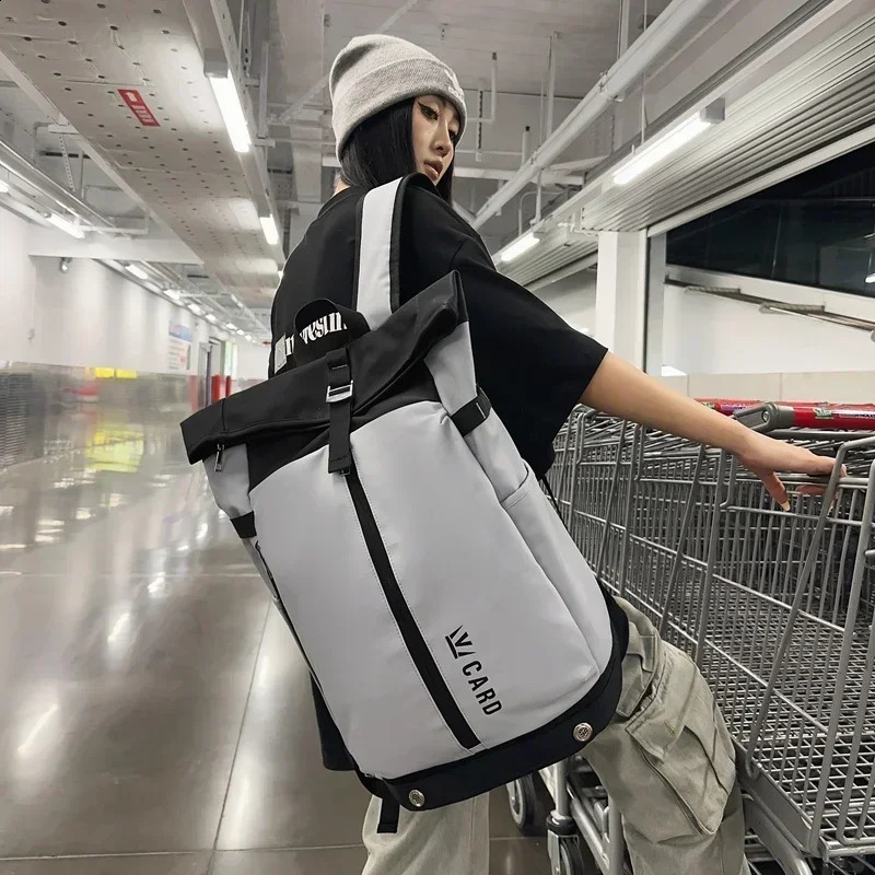 Nylon Solid Color High Quality Backpack Zipper Soft Handle Casual Air Cushion with Academic Style Bag 240903