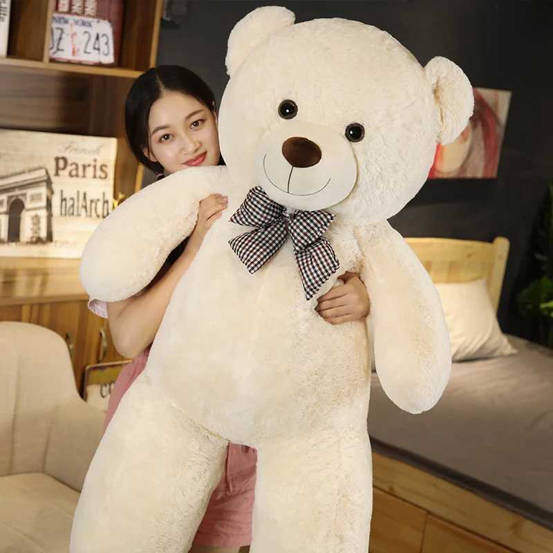 Giant 105cm Soft Teddy Bear Plush Toy White Pink and Brown Bear Super Big Hug Pillow Animal Pad Childrens Birthday Gift W240821