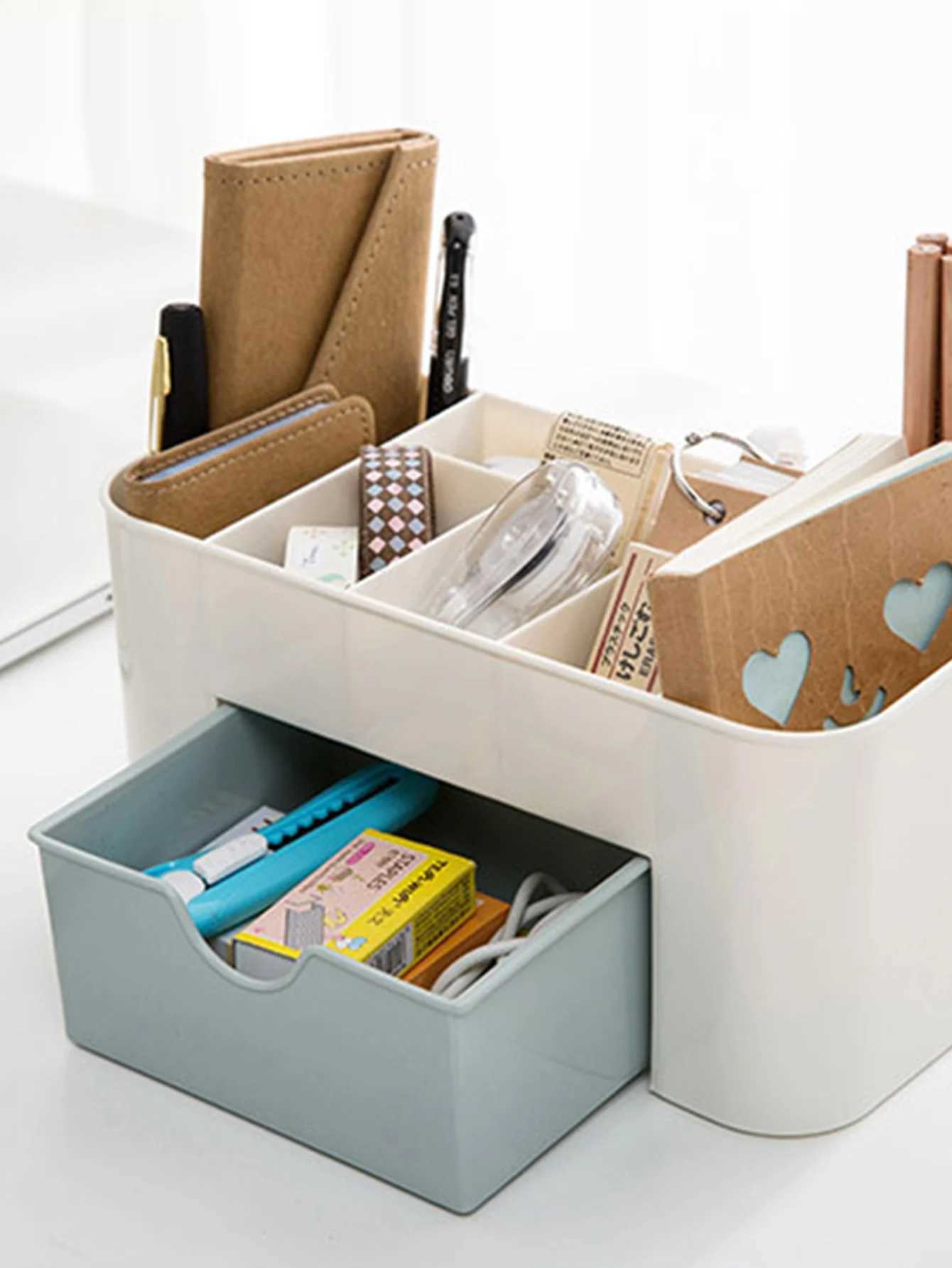 Acrylic Plastic Makeup Organizer Storage Box with Drawer Cotton Swab Stick Storage Case lipstick organizer brush holder makeup Y240905