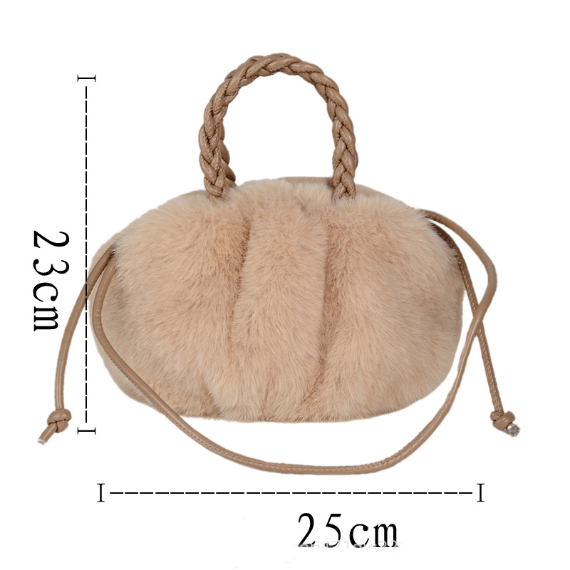 Fashion velour bag flower Plush Handbags Crossbody bag small pumpkin bag new hand-held wool-like bag fashion Joker clouds pleated bag Designer shoulde