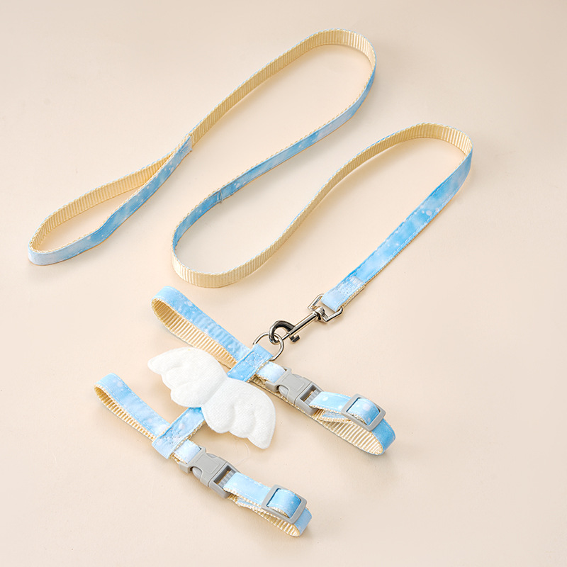 Halloween Angel pet rope I-shaped cat traction rope anti slip walking cat rope gradient wing cat traction