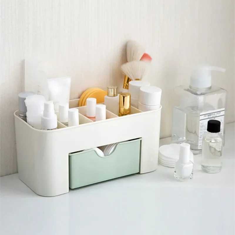 Double Layer Plastic Makeup Organizers Storage Box Cosmetic Drawers Jewelry Display Box Case Desktop Container Boxes Organizer Y240906