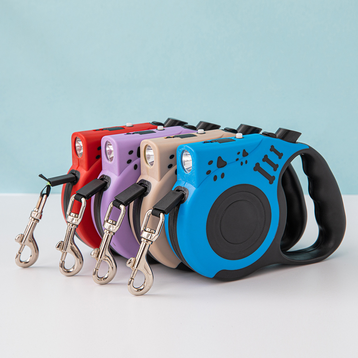 Halloween Pet supplies Pet Traction Device USB with LED Light Automatic Telescopic Traction Rope 5-meter Bone Dog Walking Rope Devic