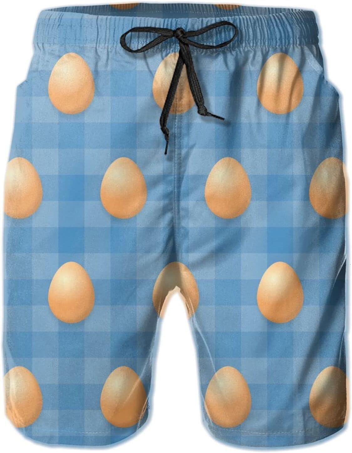 Mens Shorts 3D Printed Pattern Eggs Swim Trunks Quick Dry Print Beach Board Swimwear