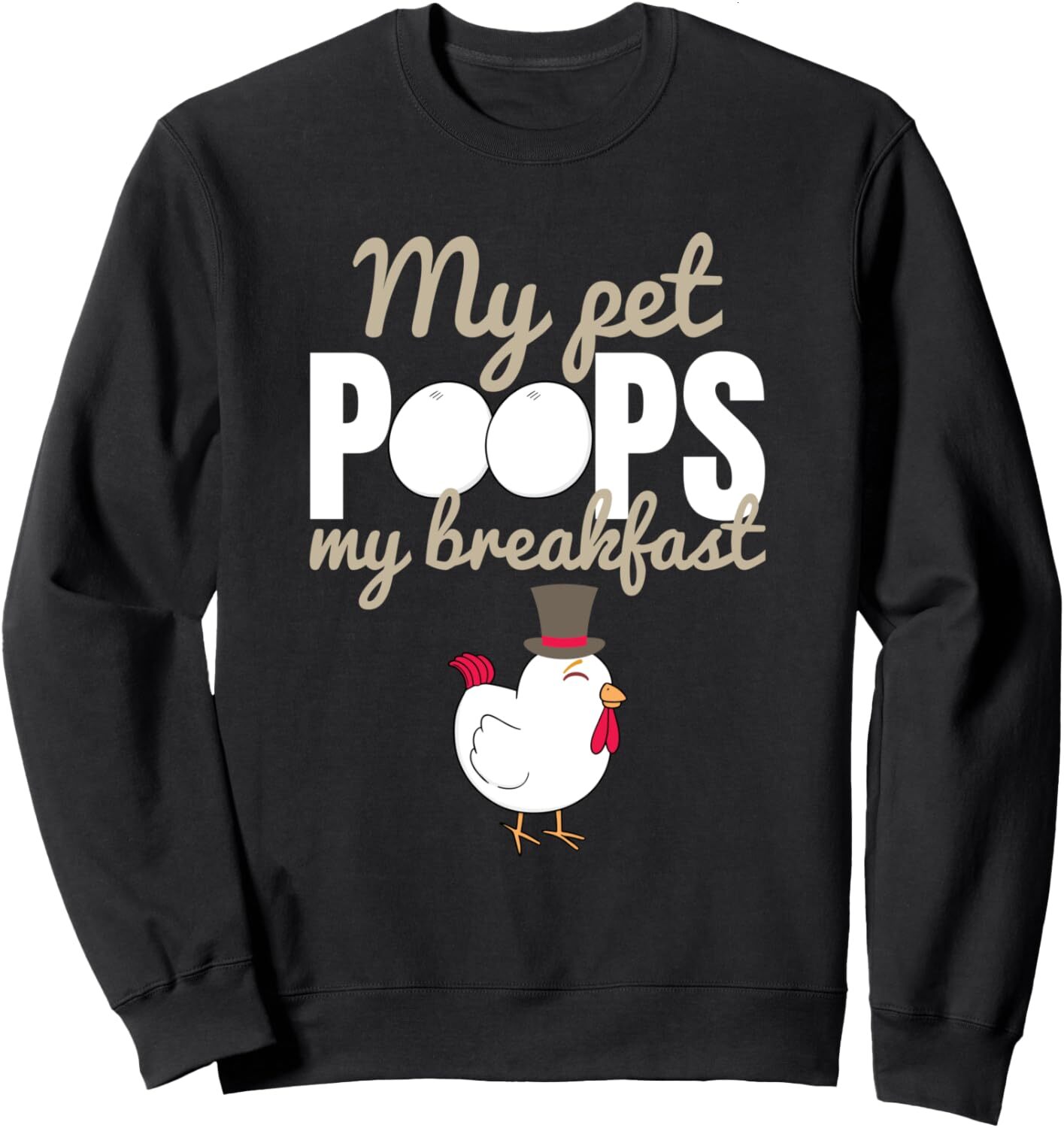 Long Sleeve Shirts For Men Sweatshirt My Pet Poops Breakfast Funny Chicken Farm Gift Sweatshirt Tee Streetwear Casual Tops Clothes Free shipping