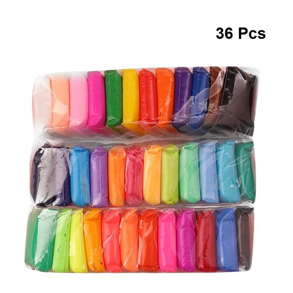 36 color plastic model childrens toy Playdough polymer clay air dry crystal colored mud CL240905