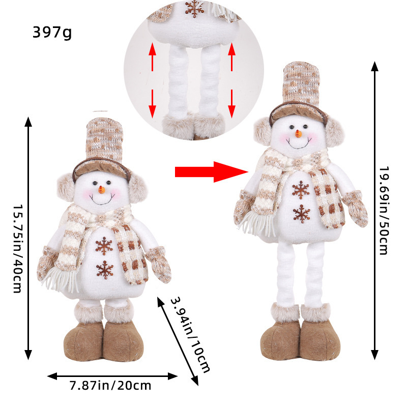 MAIMAI Big Snowman Elk Long Legs Doll Xmas Tree Ornament Christmas Decoration For Home Navidad New Year Kids Gifts