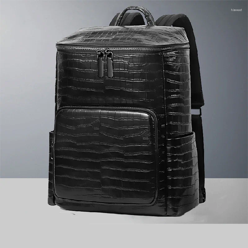 Backpack 2025 Business Men First Layer Cowhide Men's Bag Genuine Leather Schoolbag Large Laptop Travel
