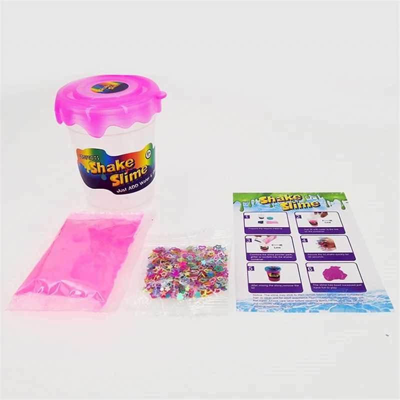 2019 Polymer Magic Sand Products Powder Manufacturing Can Flash Vibration DIY Lizun with Box Just Add Water Adhesive Kit Free shipping