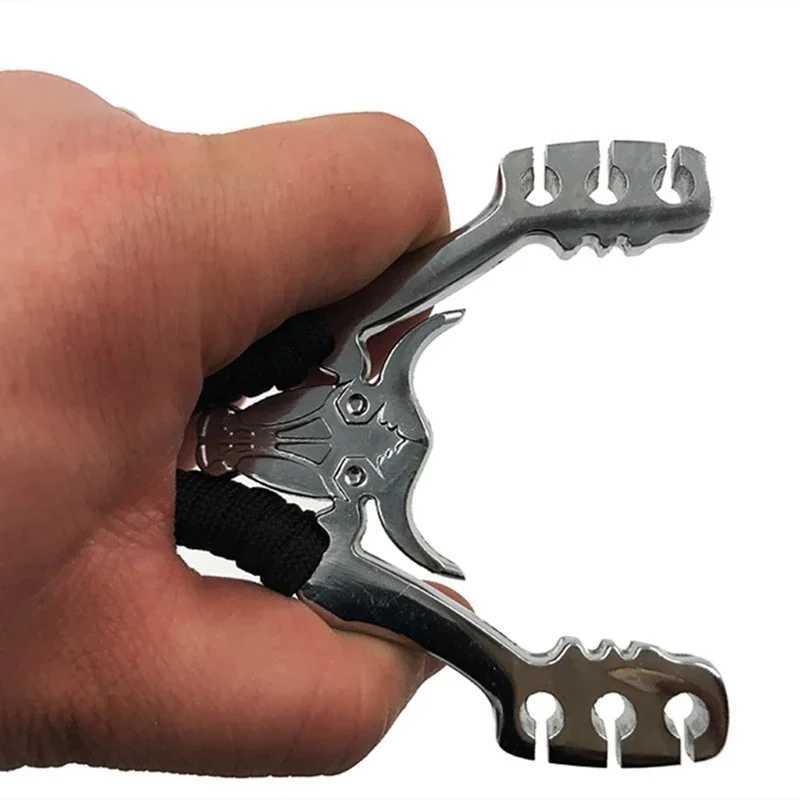 Outdoor precision competition hunting slingshot new stainless steel metal rubber strap bullhead high-power slingshot toy W240905