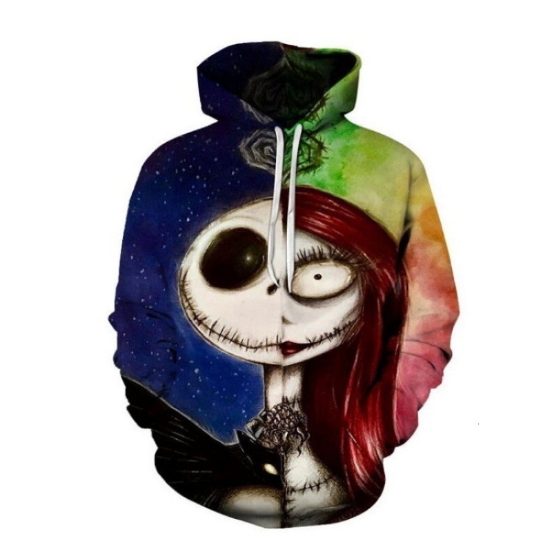 Halloween Skeleton Horror Night Party cosplay digital 3D printed hooded hoodie for men and women casual