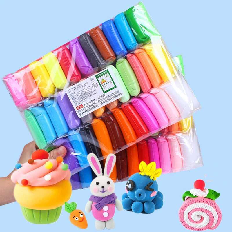 36 color air dry ultra light magic modeling clay and plastic tools DIY play dough set childrens birthday gift toys Free shipping