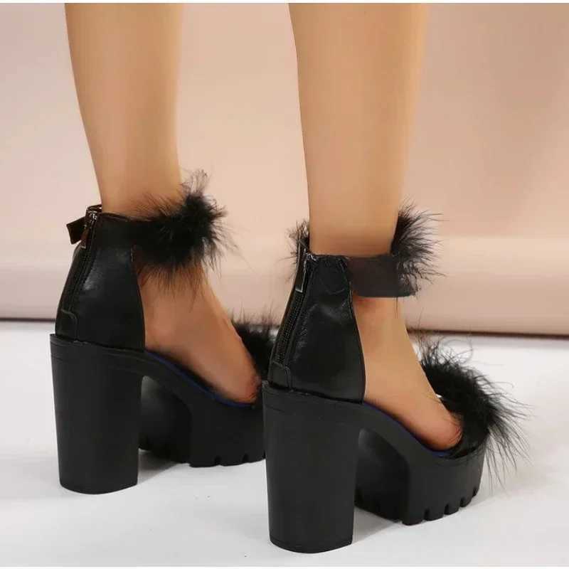 Women Sandals Summer High Heels Women Fur Sandals Woman Platform Shoes Wedges Shoes for Women Sandals Designer Womens Shoes W250514