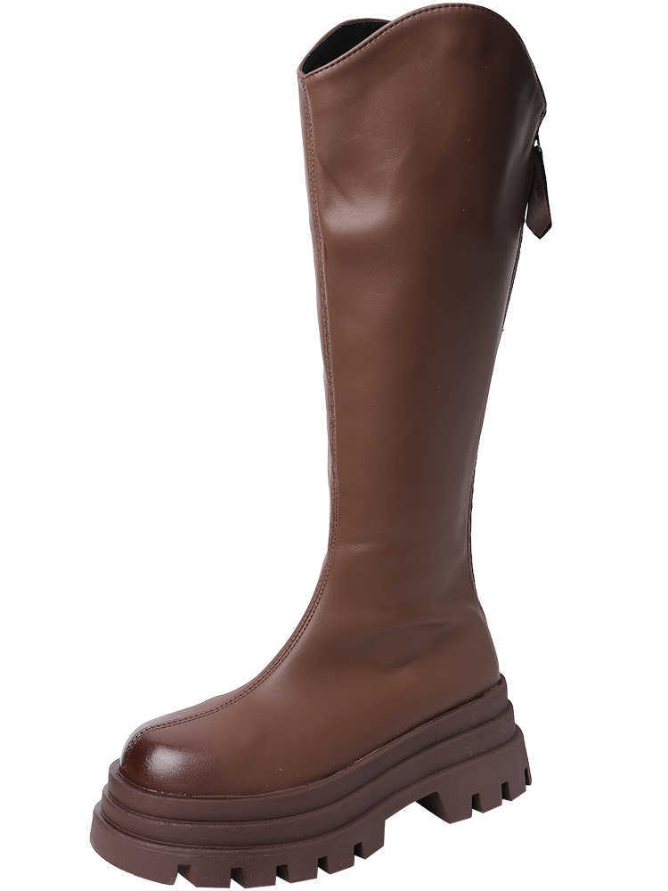 Womens Long Martin Boots For Autumn Winter V-neck Fashion Boots High-heeled And Thick Soled Shoes That Look Slimmer Knee Knight Slim Boots Trend 24082