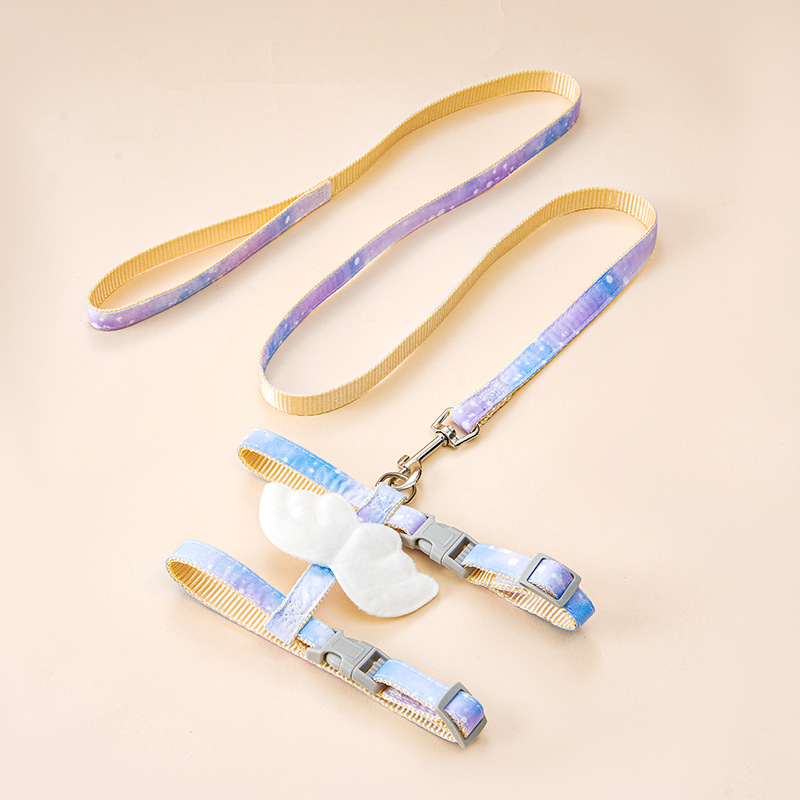 Halloween Angel pet rope I-shaped cat traction rope anti slip walking cat rope gradient wing cat traction