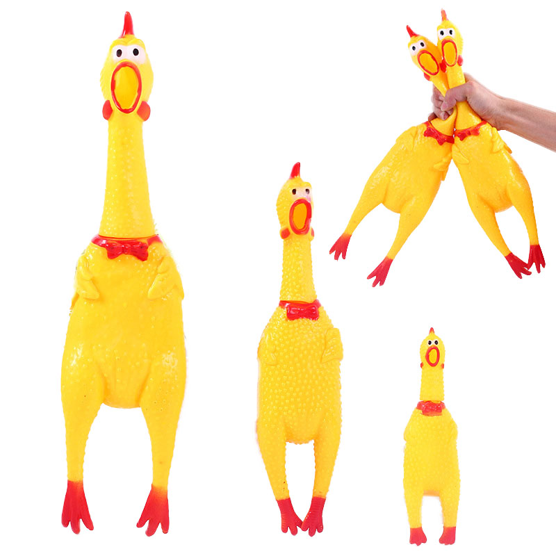 Pets Dog Toys Screaming Chicken Squeeze Sounding Toy For Dogs Yellow Rubber Funny Simulation Chicken Interactive Dog Chew Toys