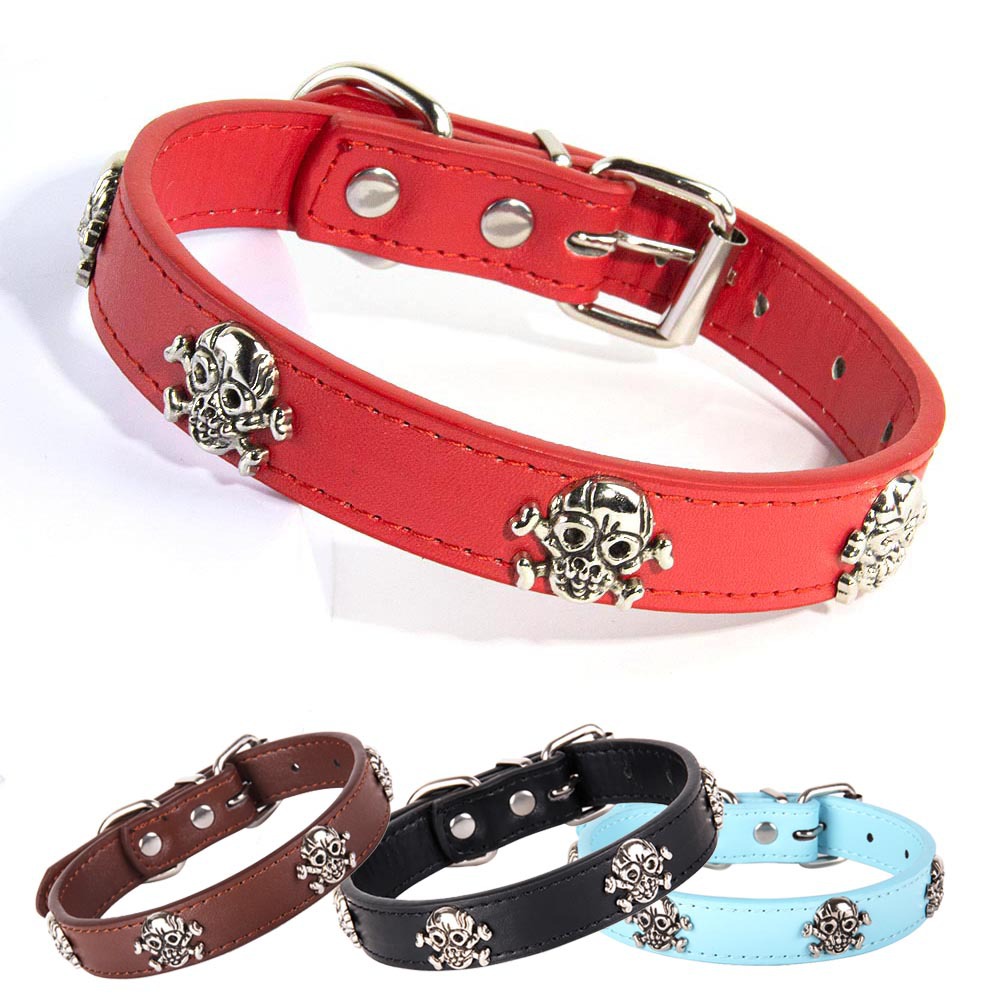 Dog collar cat collar personalized skull head adjustable collar suitable for parties holidays daily wear pet supplies