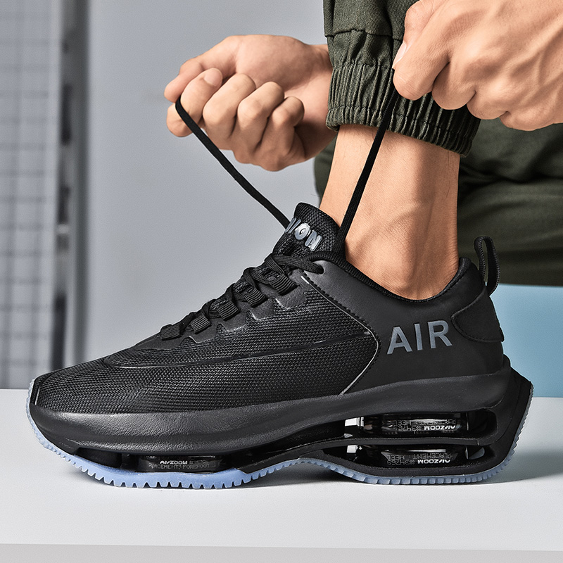 Breathable Men Running High Elasticity Air Cushion Gym Trainers Outdoor Sport Shoes Thick Sole Platform Jogging Sneakers