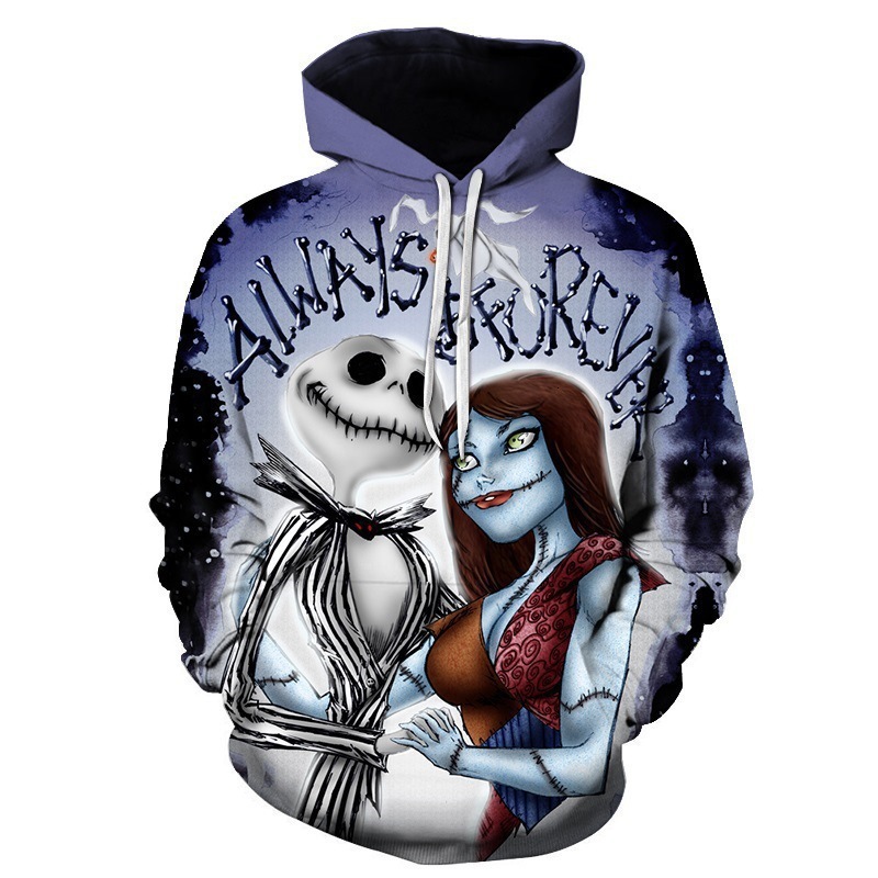 Halloween Skeleton Horror Night Party cosplay digital 3D printed hooded hoodie for men and women casual
