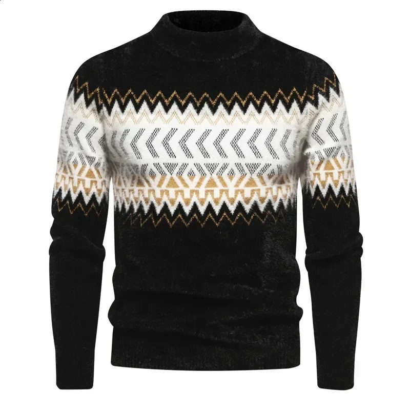 Mens Sweater Mink Sweater Soft and Comfortable Fashion Warm Knit Sweater Men Clothes 240826