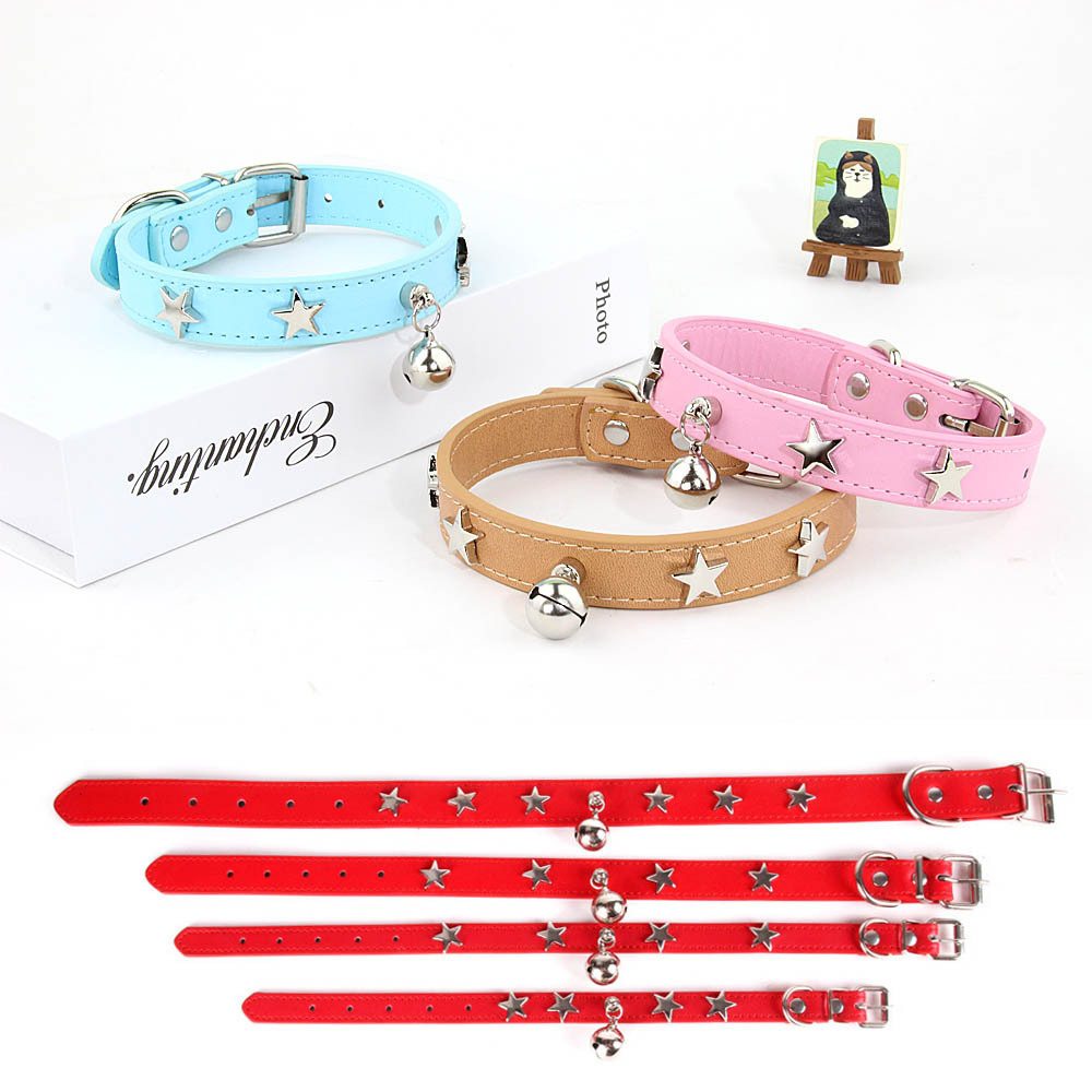 halloween Cross-border Pet collar Accessories A hair replacement leather loss-proof pet collar with a bell collar for cats and dogs