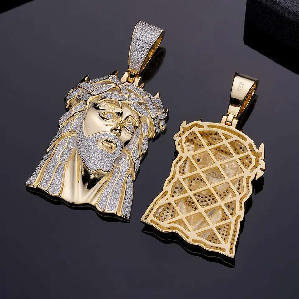 High Quality Hip Hop Religious Mossanite Piece Gold Iced Out Vvs Moissanite Pendant Jesus Big Size