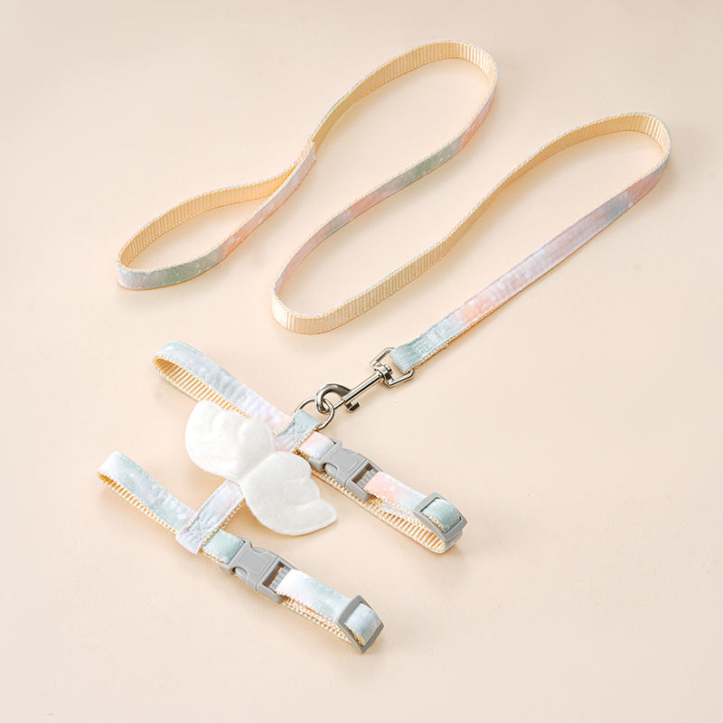 Halloween Angel pet rope I-shaped cat traction rope anti slip walking cat rope gradient wing cat traction