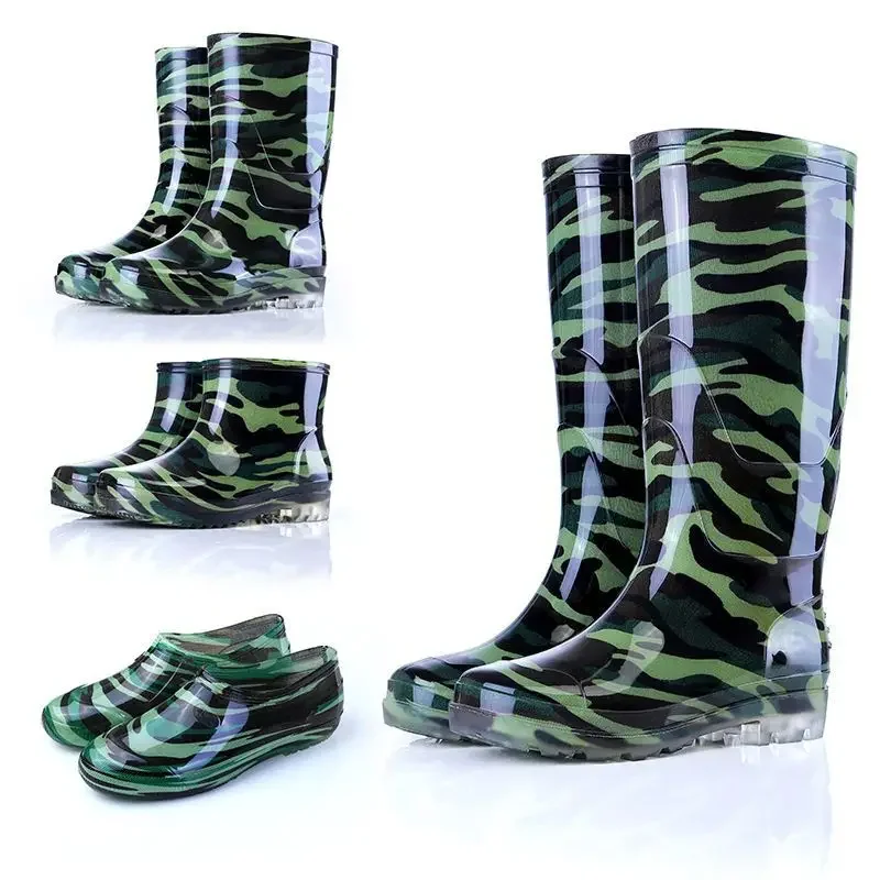 Camo Men Anti Slip High Water Kitchen Waterproof Rubber Shoes Work Rain Boots for Fishing 2024 c7f1