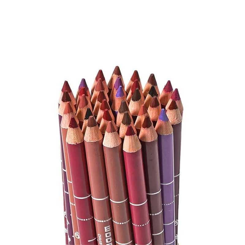 28 color wooden lip line waterproof professional soft pencil charming lip line makeup womens long-lasting cosmetics new tool W240904