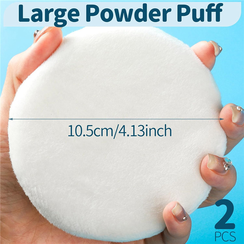 4.13 Inch Powder Puff For Body, Round Large Loose Powder Puffs Ultra Soft Velour Body Puff Borla De Polvo Para El Cuerpo Puderquaste Fur Den Korper