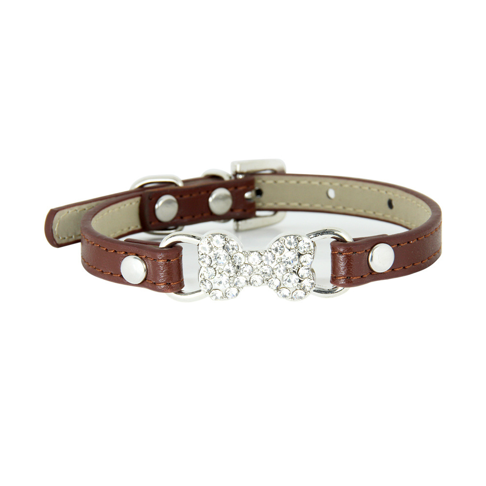 halloween Pet supplies Cute cat leash Crystal Diamond accessory pet collar Trendy PU Cat leash dog collar in stock