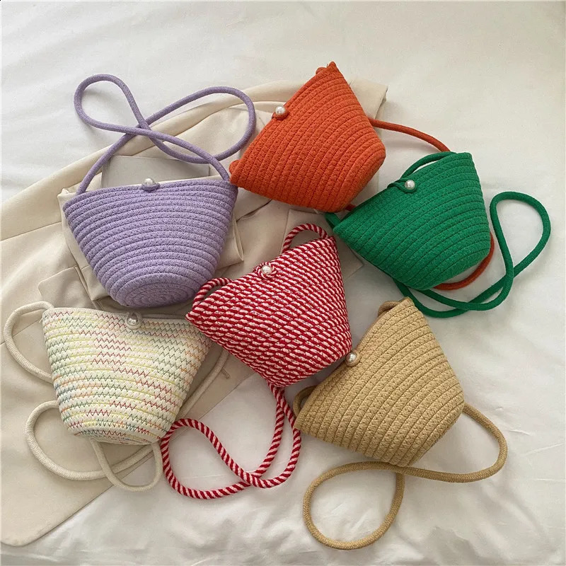 Summer Small Straw Shoulder Bags For Women Handmade Braided Crossbody Bag Fashion Beach Daily Messenger Phone Handbag 240905