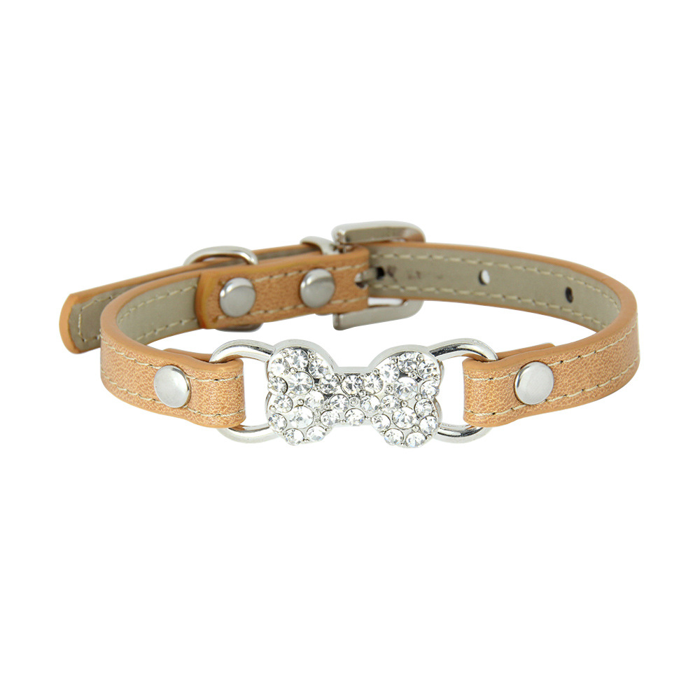 halloween pet Premium Quality PU Leather Pet Leashes adorned with Sparkling Crystal Diamond Details