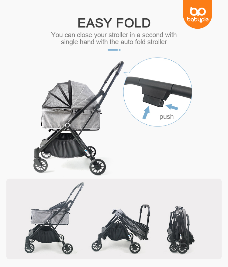 Dog Pram Foldable Cheap Pet Stroller Trolley Cart Outdoor Large Pet Stroller For Cat Detachable Small Pet Stroller