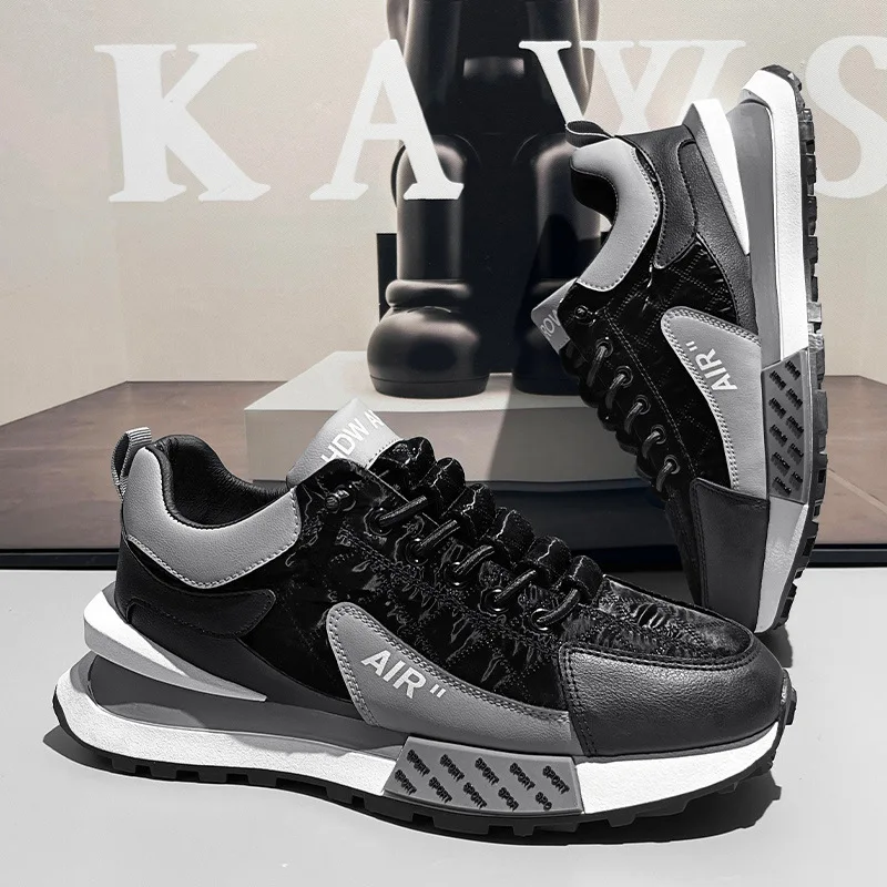 2024 New Men's Casual Sports Shoes Sulfide Shoes Men's Walking Anti slip Thick Sole Sports Shoes Flat Soles Versatile Men Shoes